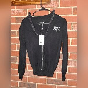 Dior Black Zip-Up Women's Sweater